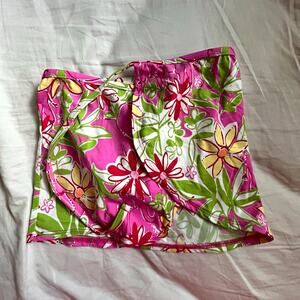 Lilly Pulitzer kids Pink Floral Tropical Swim Bottom Stretch Tactel Lycra Size 8